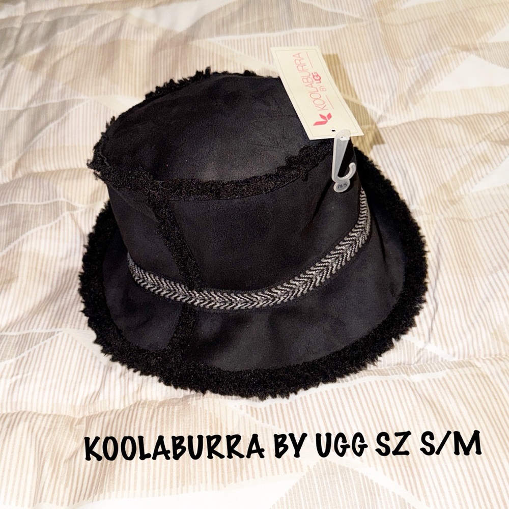 Kookaburra by Ugg Black Bucket Hat with Herringbone Band SZ S/M